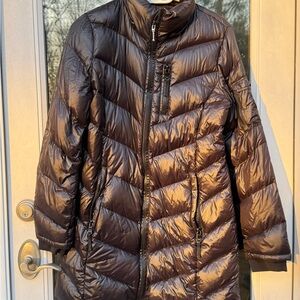 ANDREW MARC Women's Puffer Down Jacket Size S Packable Lightweight Coat Black